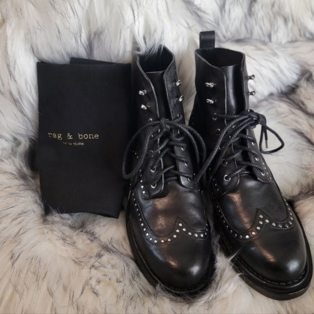 Rag & Bone Studded Benson Boots Sz 38